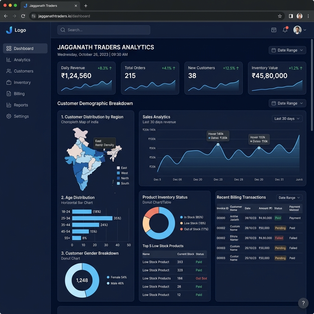 Jagganath Traders Dashboard